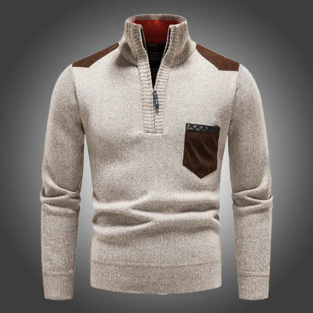 Dawo | Warm High Collar Zipped Sweater for Comfort