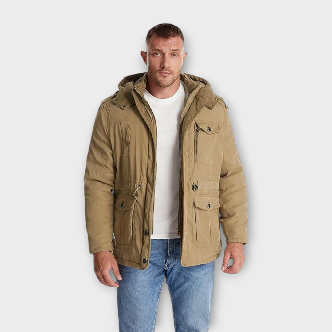 Nigel | Men's Tactical Warm Parka with Hood, Waterproof, and Insulated