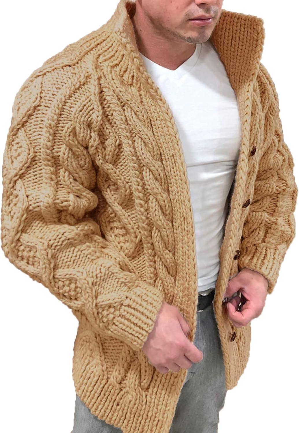Valenzo | Gemütlicher gestrickter Wollpullover mit Reißverschluss-Design