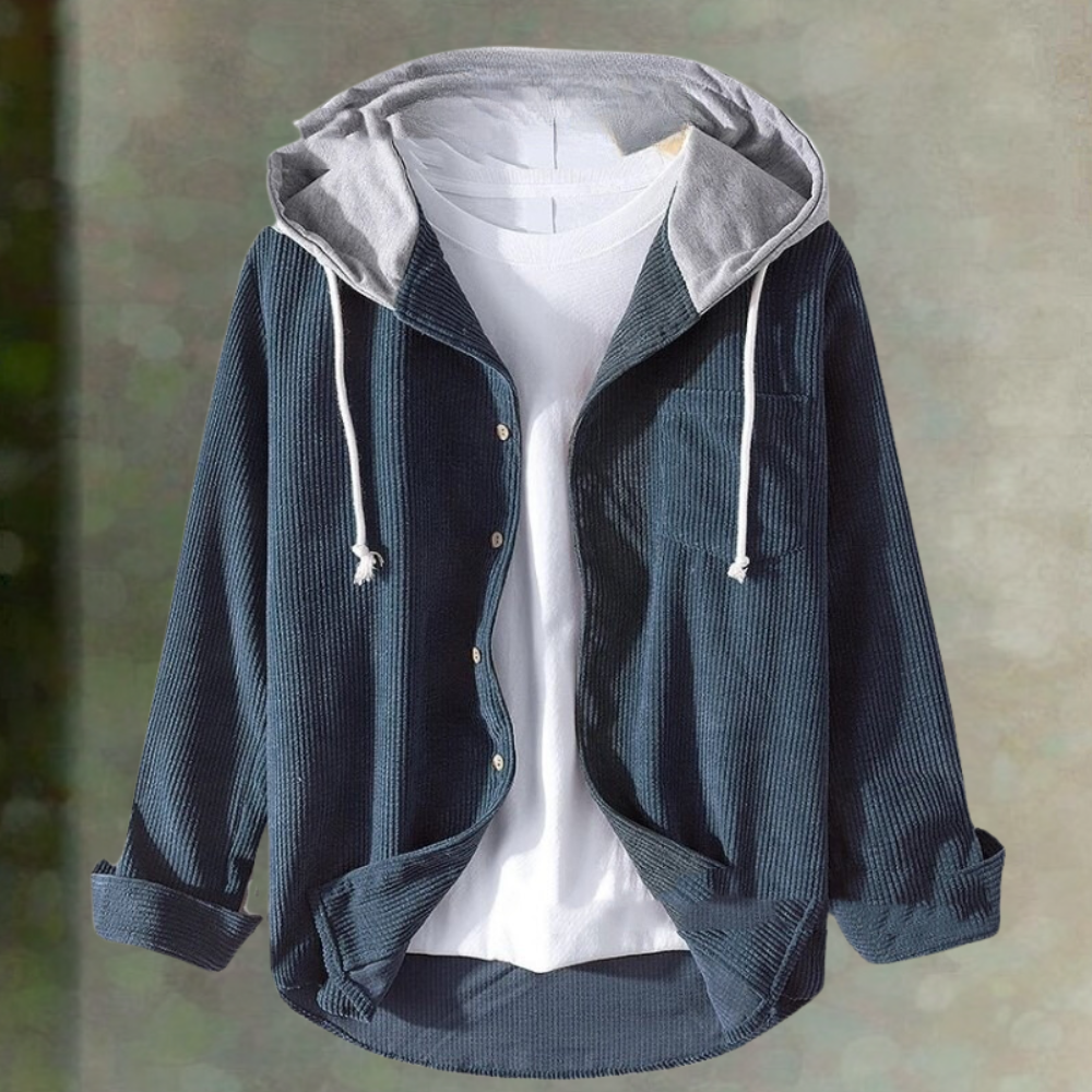 Jeno | Trendy Hooded Corduroy Jacket for Men, Versatile and Comfortable