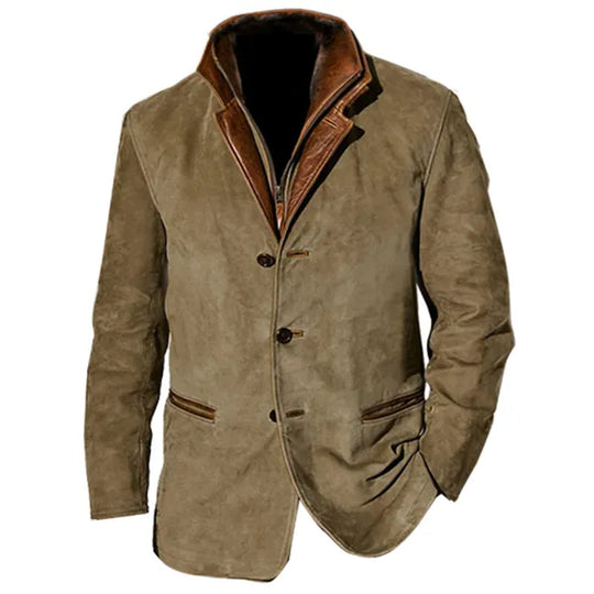Carter - Men's Suede Jacket with Leather Trimmings 0