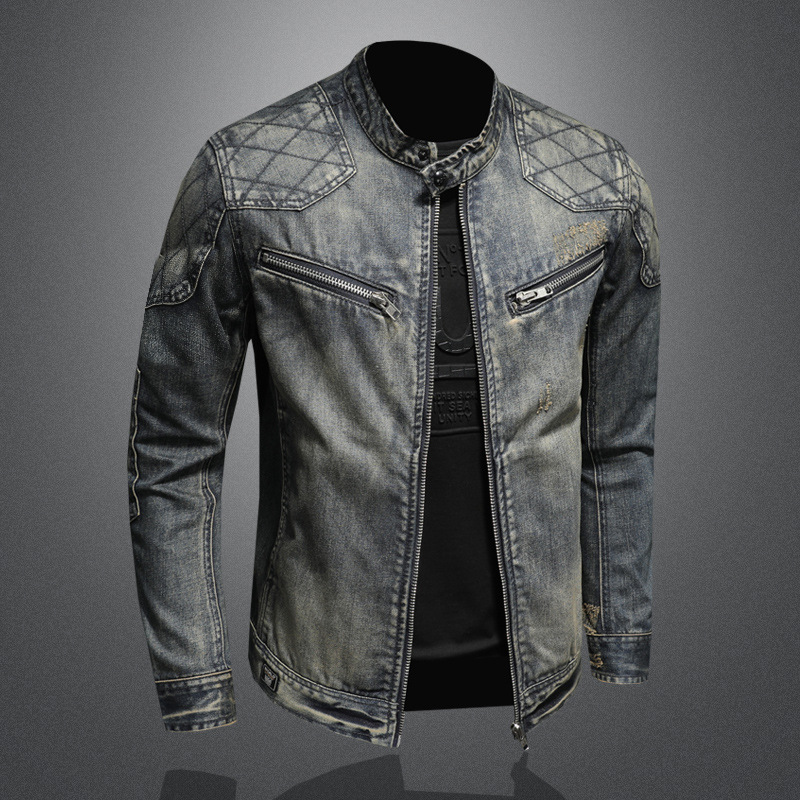 Cody - Men's Slim Fit Denim Jacket with Quilted Shoulders, Casual Style 2