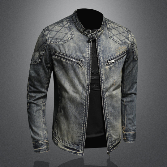Cody - Men's Slim Fit Denim Jacket with Quilted Shoulders, Casual Style 2