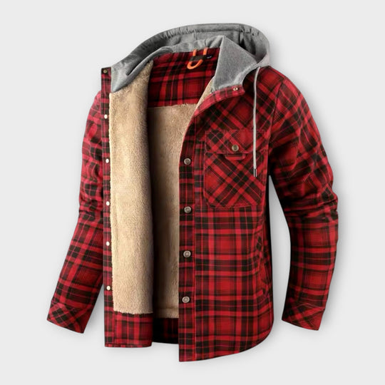 Declan | Stylish Hooded Jacket with Cozy Plaid Lining