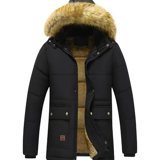 Mauno | Stylish men's parka jacket with fur collar, warm and durable