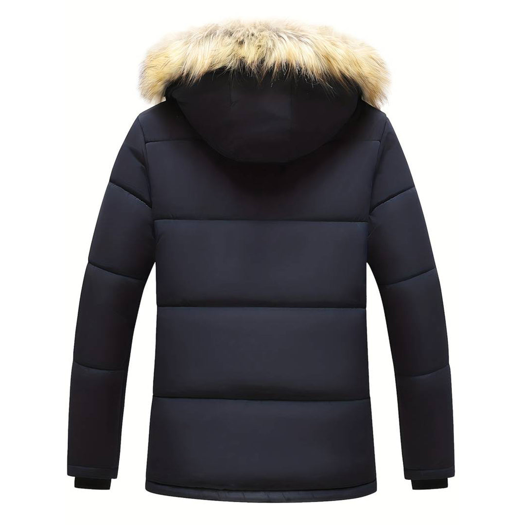 Mauno | Stylish men's parka jacket with fur collar, warm and durable