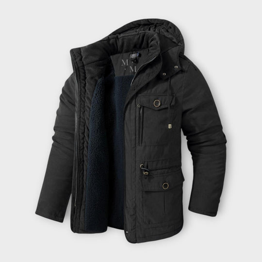 Nigel | Men's Tactical Warm Parka with Hood, Waterproof, and Insulated