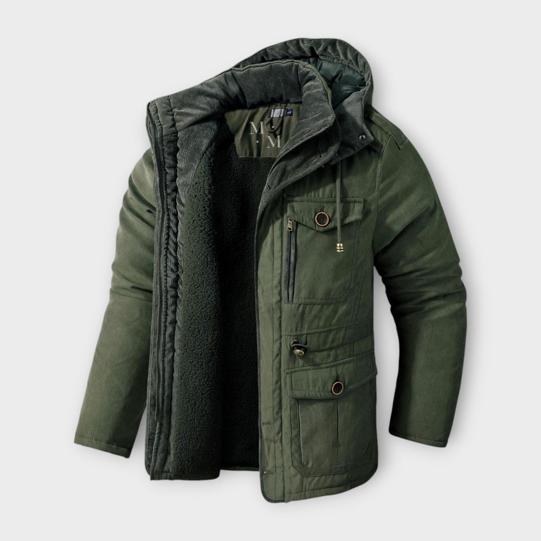 Nigel | Men's Tactical Warm Parka with Hood, Waterproof, and Insulated