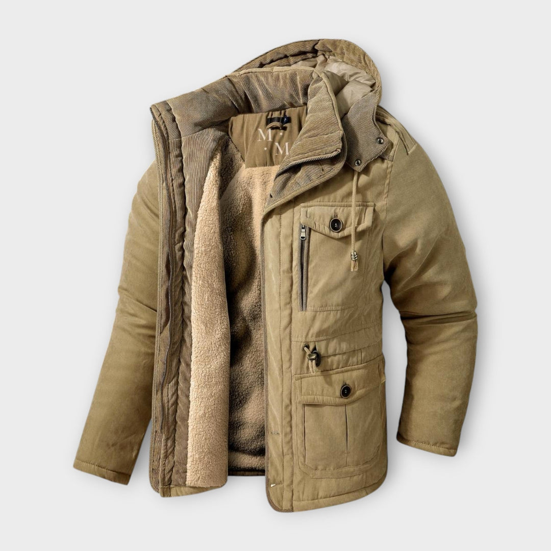 Nigel | Men's Tactical Warm Parka with Hood, Waterproof, and Insulated