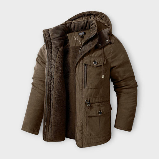 Nigel | Men's Tactical Warm Parka with Hood, Waterproof, and Insulated