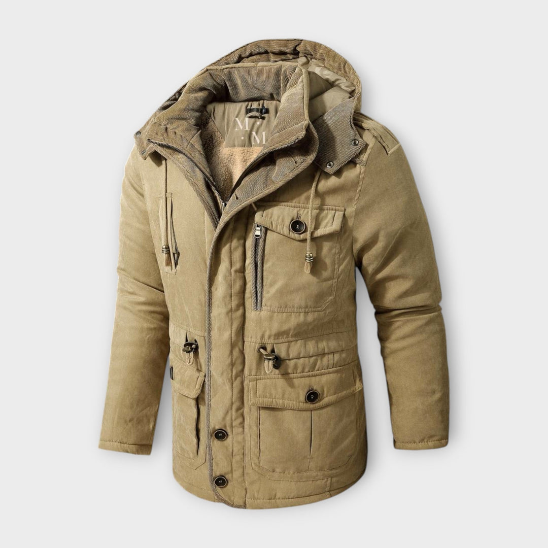 Nigel | Men's Tactical Warm Parka with Hood, Waterproof, and Insulated