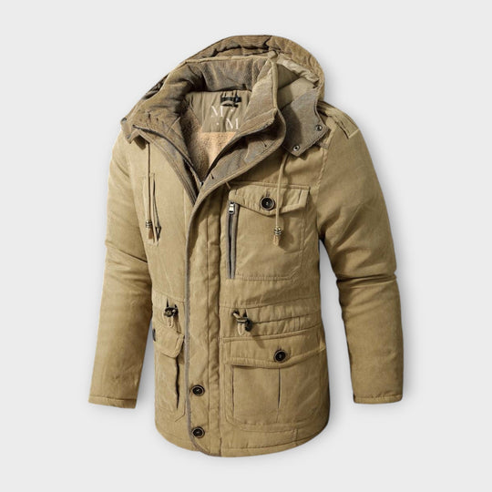 Nigel | Men's Tactical Warm Parka with Hood, Waterproof, and Insulated