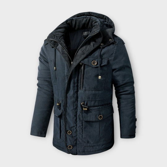 Nigel | Men's Tactical Warm Parka with Hood, Waterproof, and Insulated