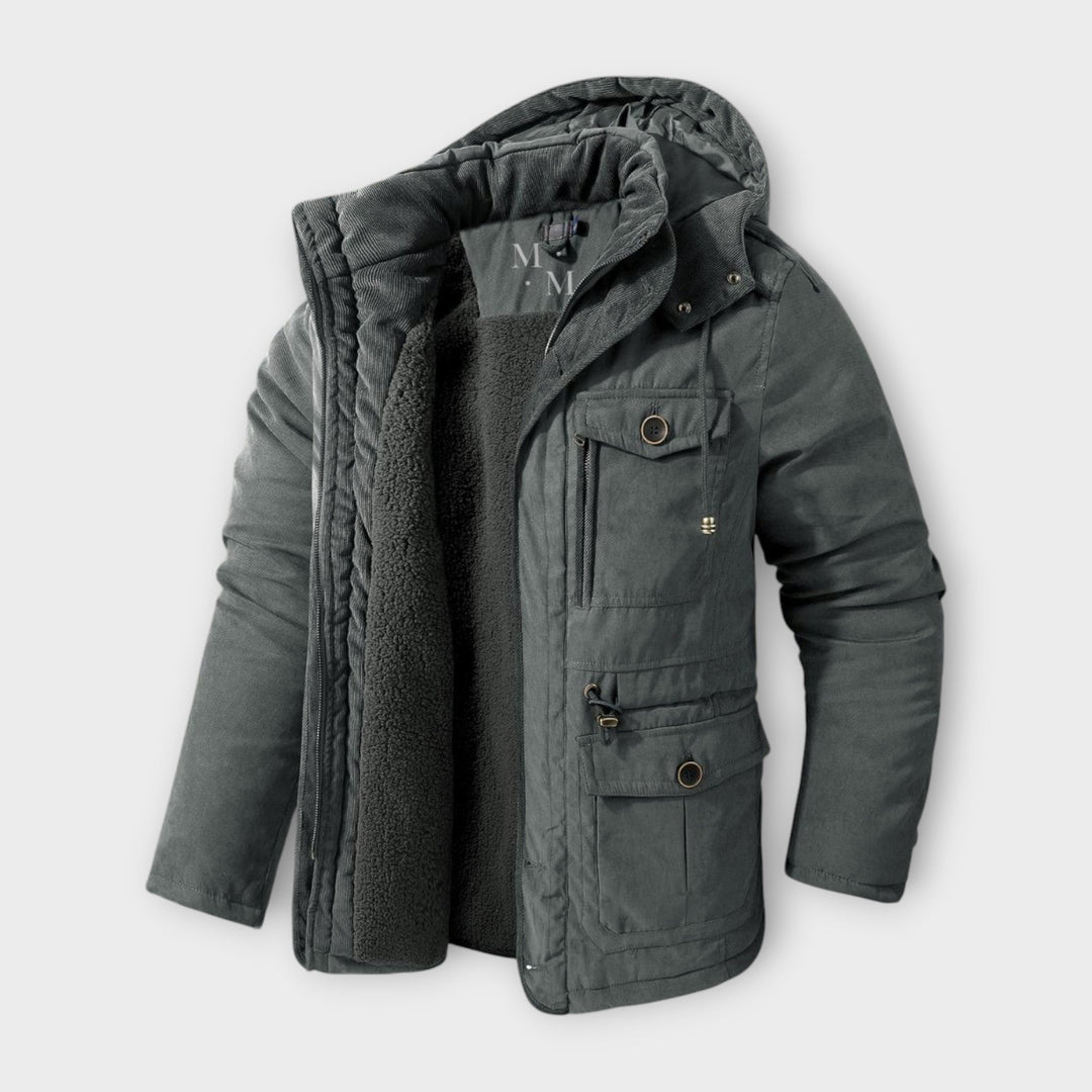 Nigel | Men's Tactical Warm Parka with Hood, Waterproof, and Insulated