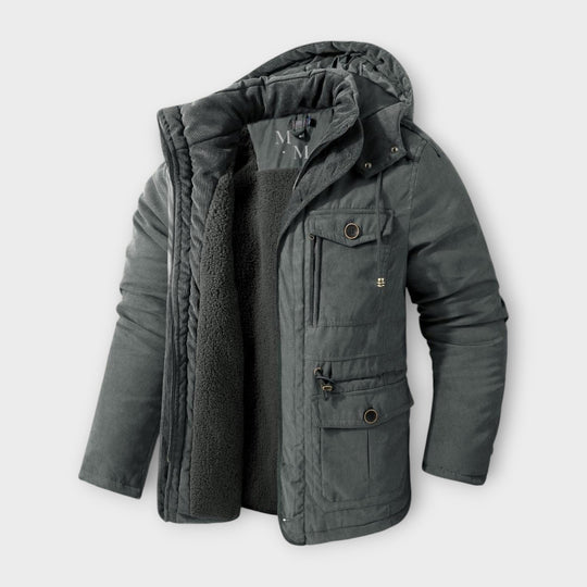 Nigel | Men's Tactical Warm Parka with Hood, Waterproof, and Insulated