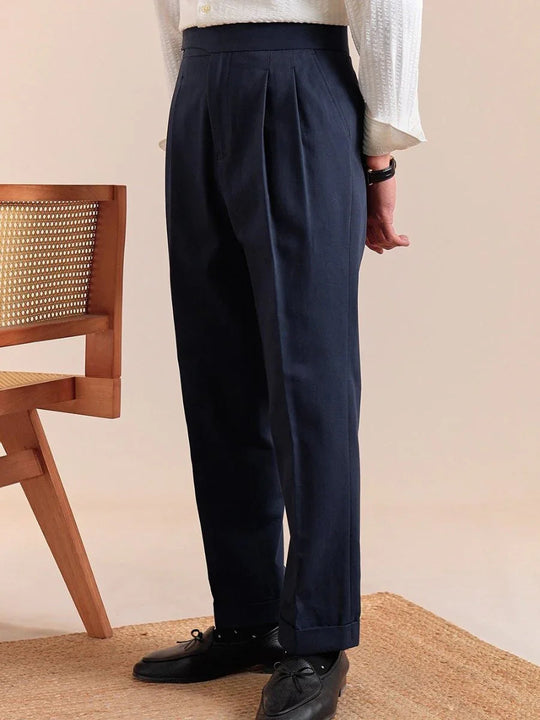 Milo - Men's High Waisted Gurkha Pants Double Pleated Cotton 6