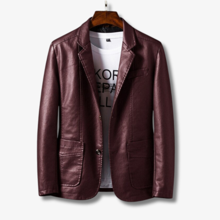 Milo - Men's Leather Jacket Stand Collar Button Closure Premium Quality 2