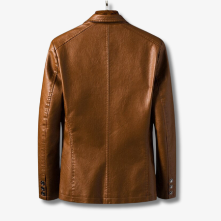 Milo - Men's Leather Jacket Stand Collar Button Closure Premium Quality 3