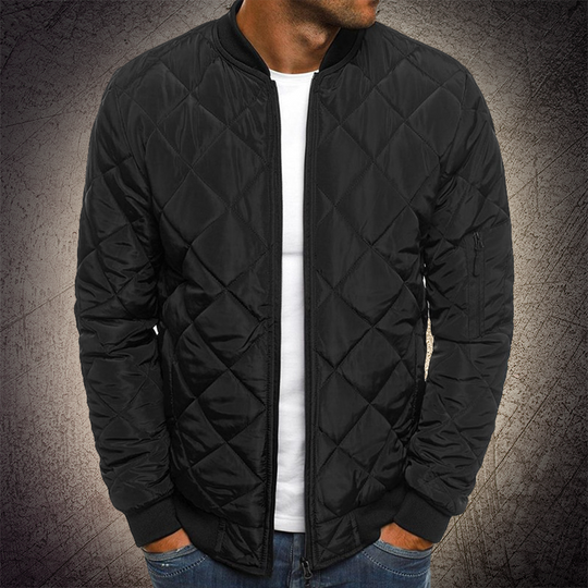 Milo - Men's Quilted Bomber Jacket Casual Polyester Winter Outerwear 0