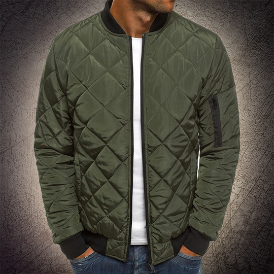 Milo - Men's Quilted Bomber Jacket Casual Polyester Winter Outerwear 3