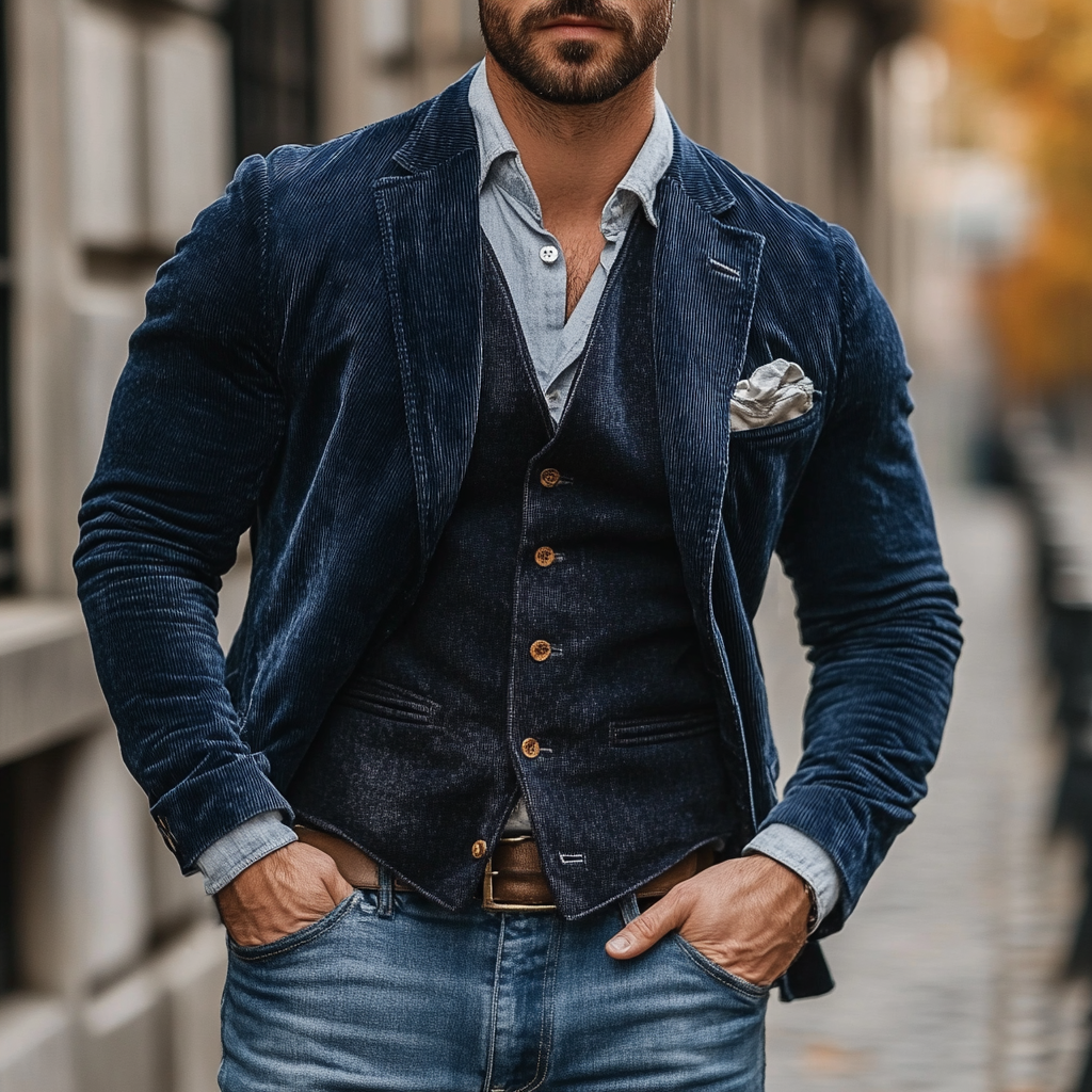 Patricio - Men's Vintage Blazer and Waistcoat Set Tailored Fit Classic Elegance 1