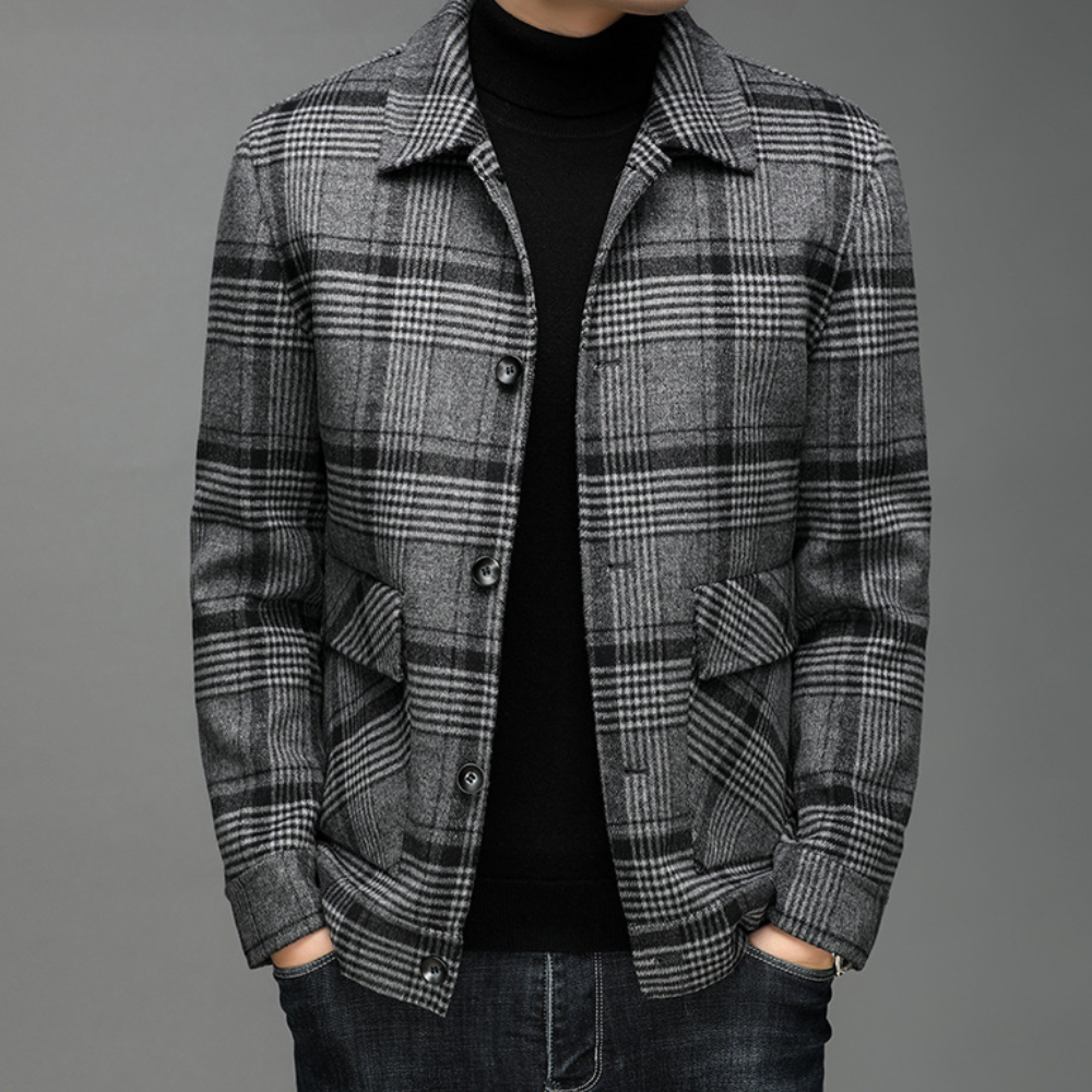 Joshua | Elegant Checked Coat, Stylish & Warm for Men