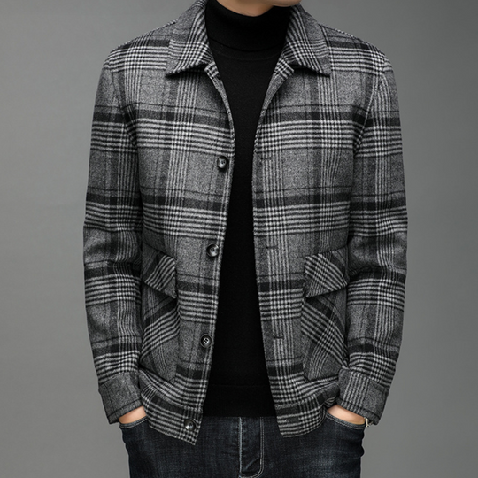 Joshua | Elegant Checked Coat, Stylish & Warm for Men