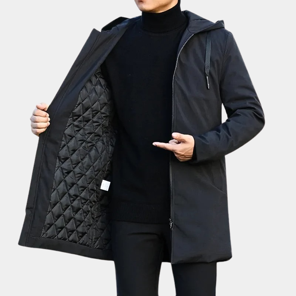 Tommy | Stilvoller langer Mantel für Herren, warm & vielseitig