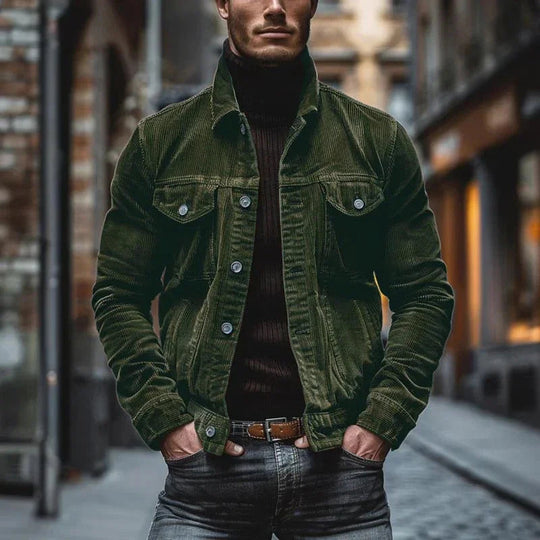 Victor - Men's Vintage Cord Jacket Long Sleeve Casual 4