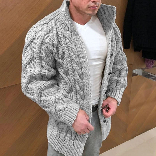Valenzo | Gemütlicher gestrickter Wollpullover mit Reißverschluss-Design