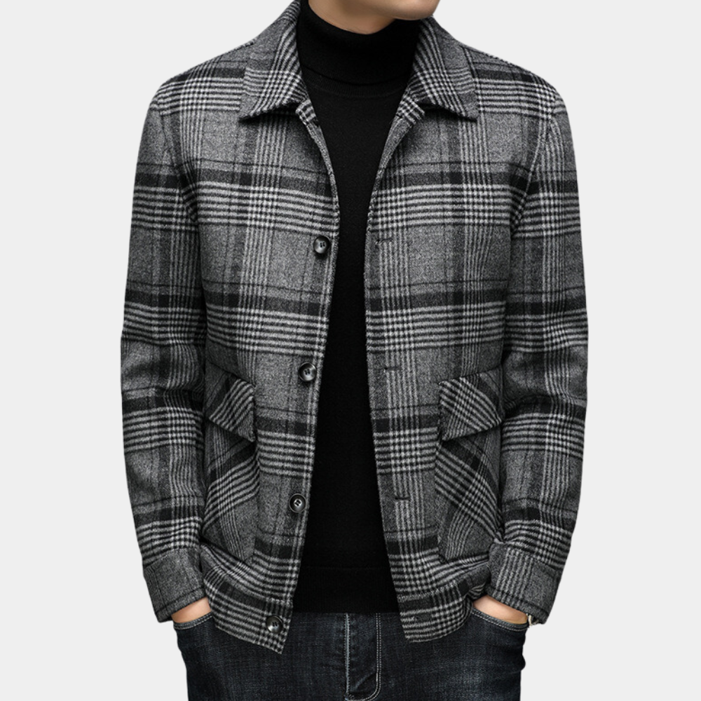 Joshua | Elegant Checked Coat, Stylish & Warm for Men