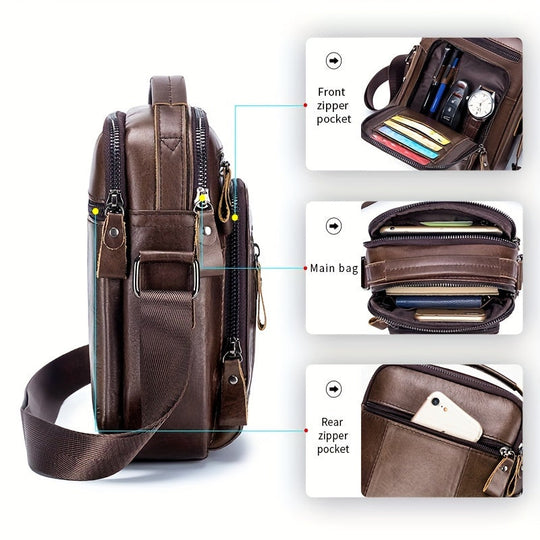 Winston | Stylish Vintage Leather Sling Bag for Men