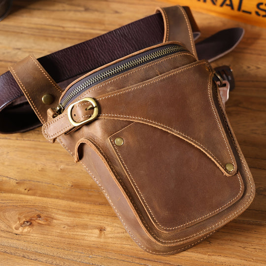 Damarion | Stylische echte Rindsleder Bauchtasche