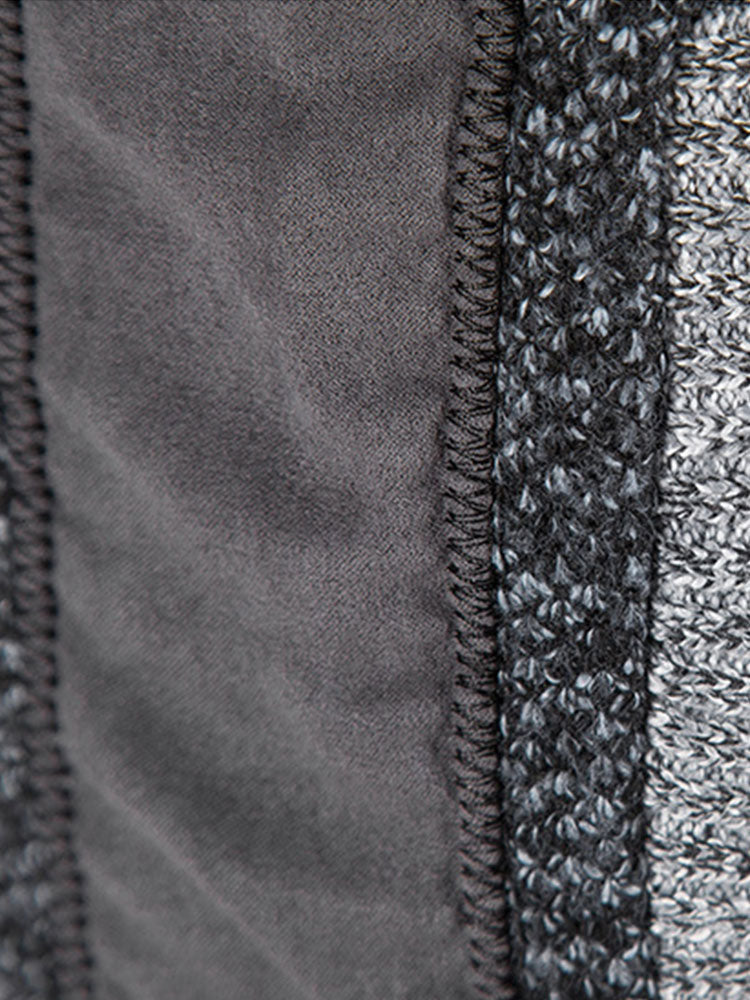 Camden | Stilvoller Reißverschluss-Kunstwildlederpullover mit Patchwork-Design