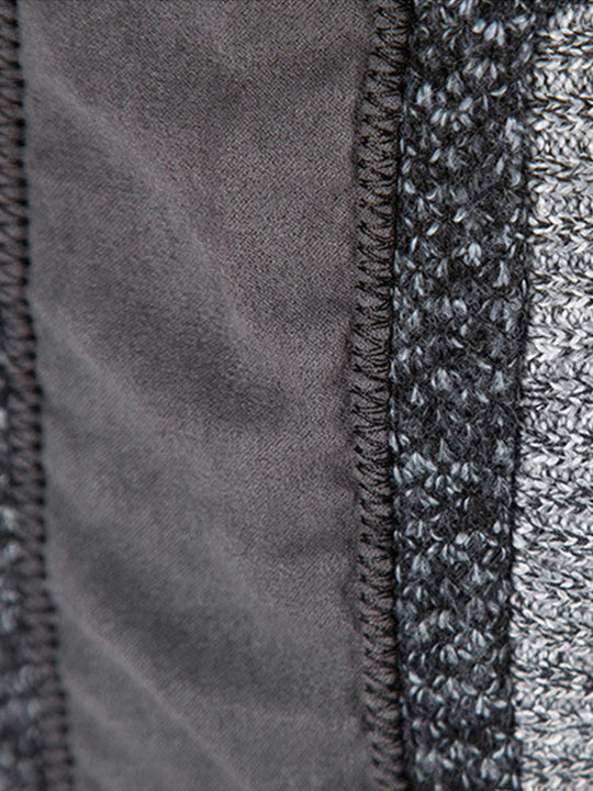 Camden | Stilvoller Reißverschluss-Kunstwildlederpullover mit Patchwork-Design