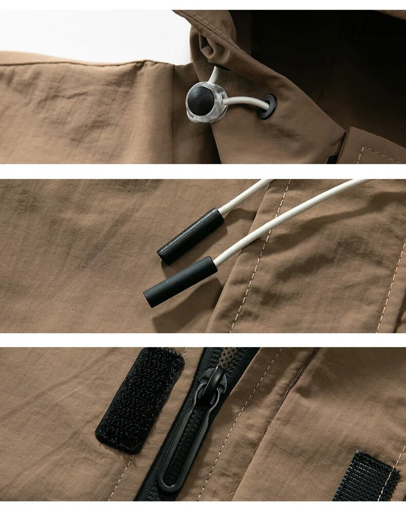 Rui | Robuste wasserdichte Jacke mit sicheren Reißverschlusstaschen
