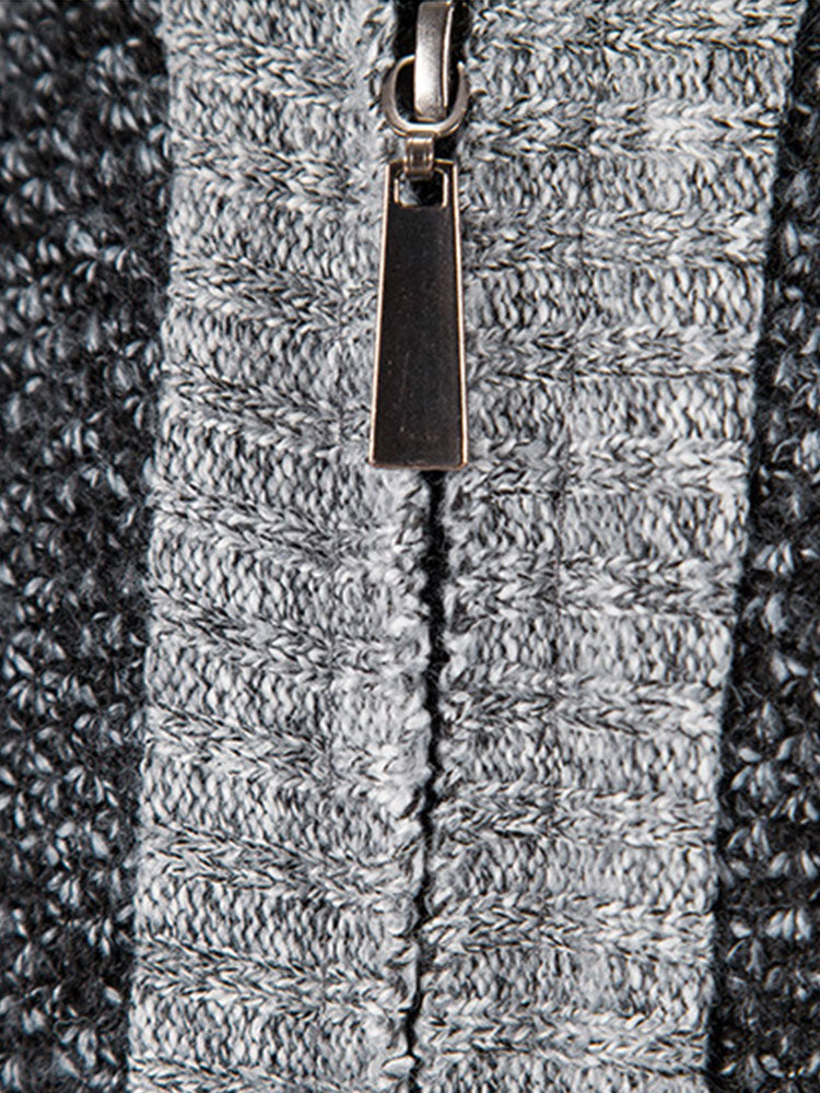 Camden | Stilvoller Reißverschluss-Kunstwildlederpullover mit Patchwork-Design