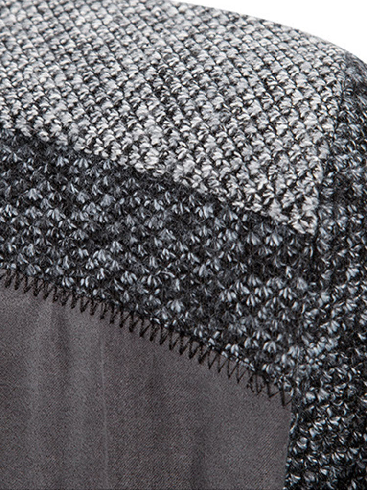 Camden | Stilvoller Reißverschluss-Kunstwildlederpullover mit Patchwork-Design