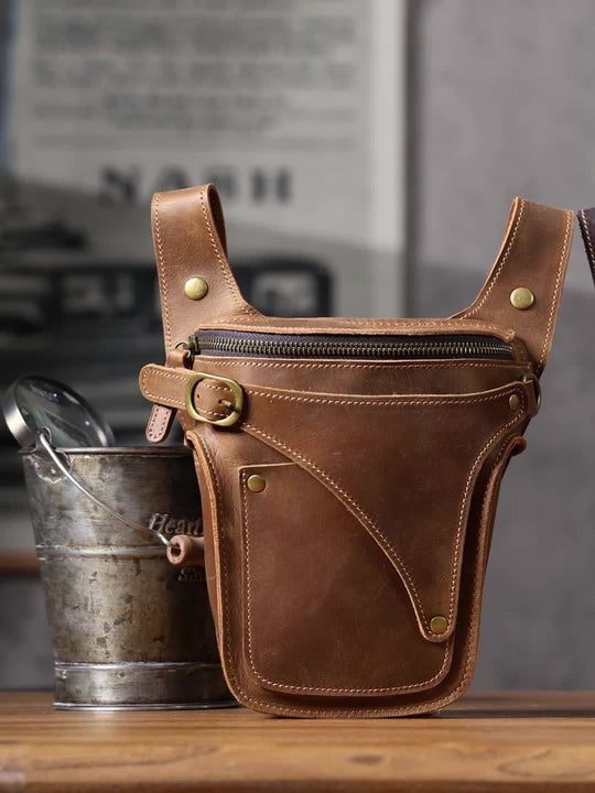 Damarion | Stylische echte Rindsleder Bauchtasche