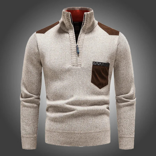 Dawo | Warmer Pullover mit hohem Kragen und Reißverschluss für Komfort