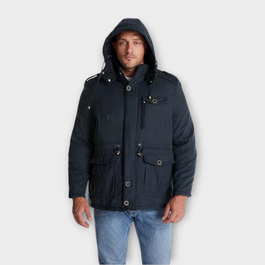 Nigel | Men's Tactical Warm Parka with Hood, Waterproof, and Insulated