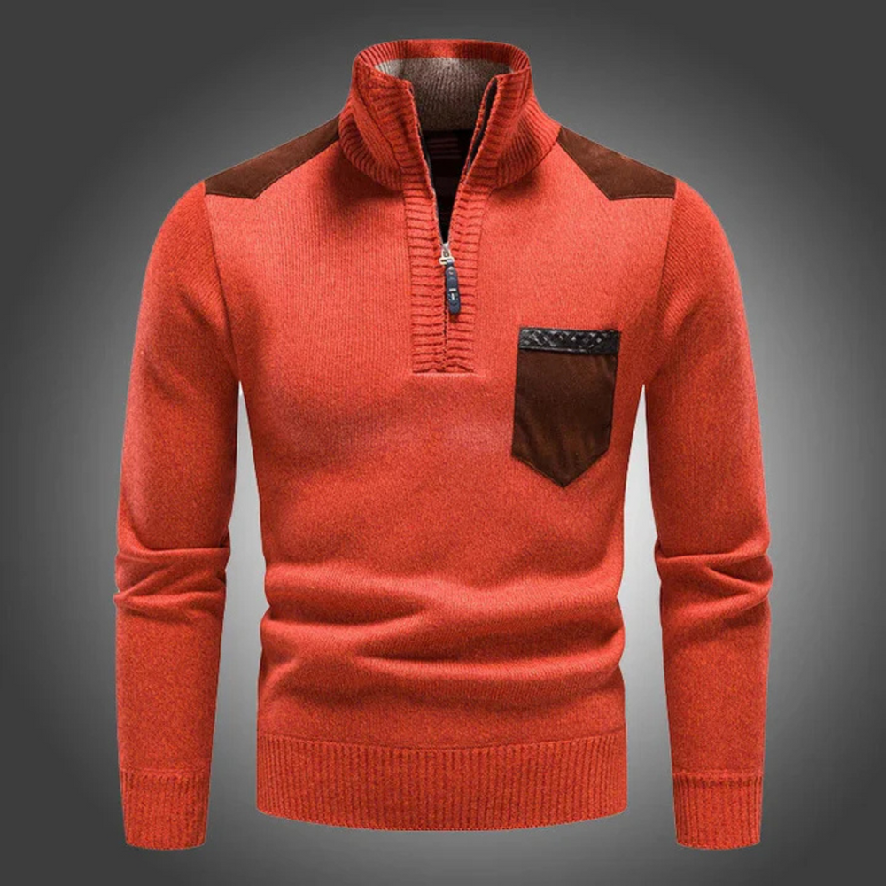 Dawo | Warmer Pullover mit hohem Kragen und Reißverschluss für Komfort