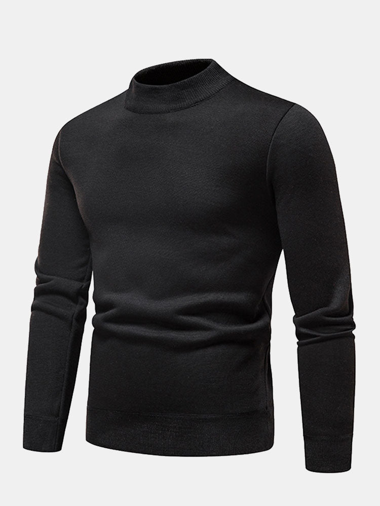 Eleazar | Comfortable Lined Mock Neck Sweater for Warmth