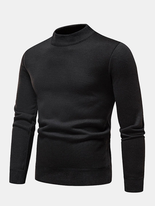 Eleazar | Comfortable Lined Mock Neck Sweater for Warmth