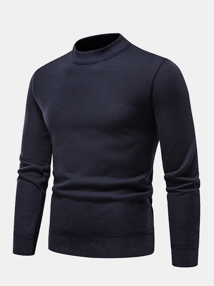 Eleazar | Comfortable Lined Mock Neck Sweater for Warmth
