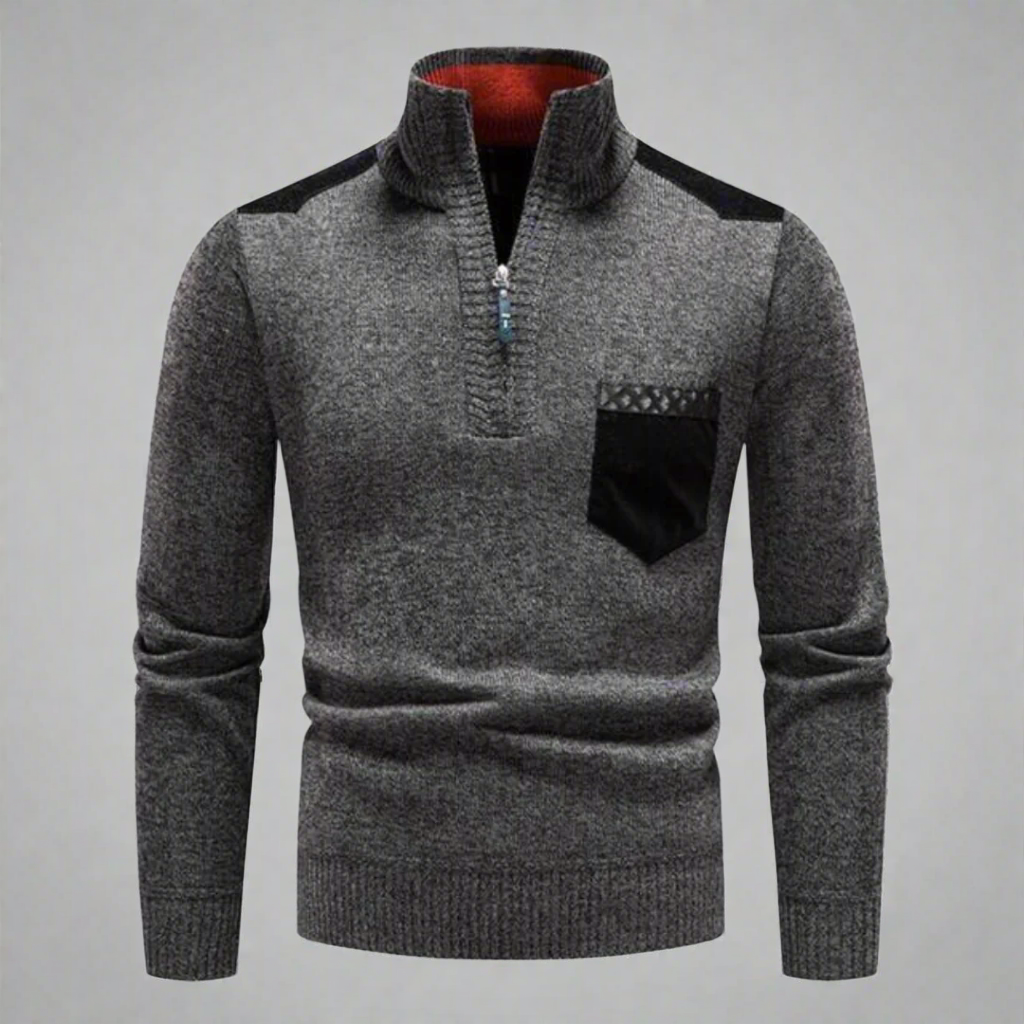 Dawo | Warmer Pullover mit hohem Kragen und Reißverschluss für Komfort