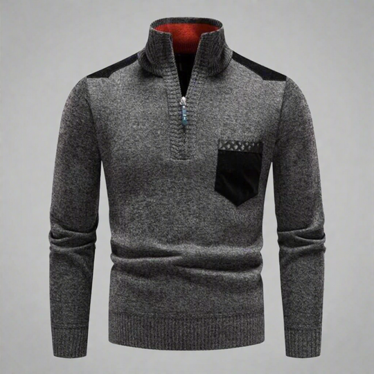 Dawo | Warmer Pullover mit hohem Kragen und Reißverschluss für Komfort