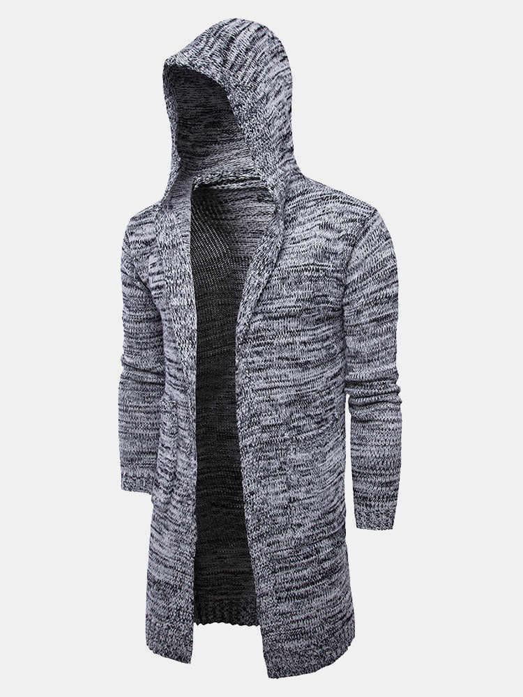 Carson | Gemütliche lange Strickjacke mit Kapuze und Knopfleiste