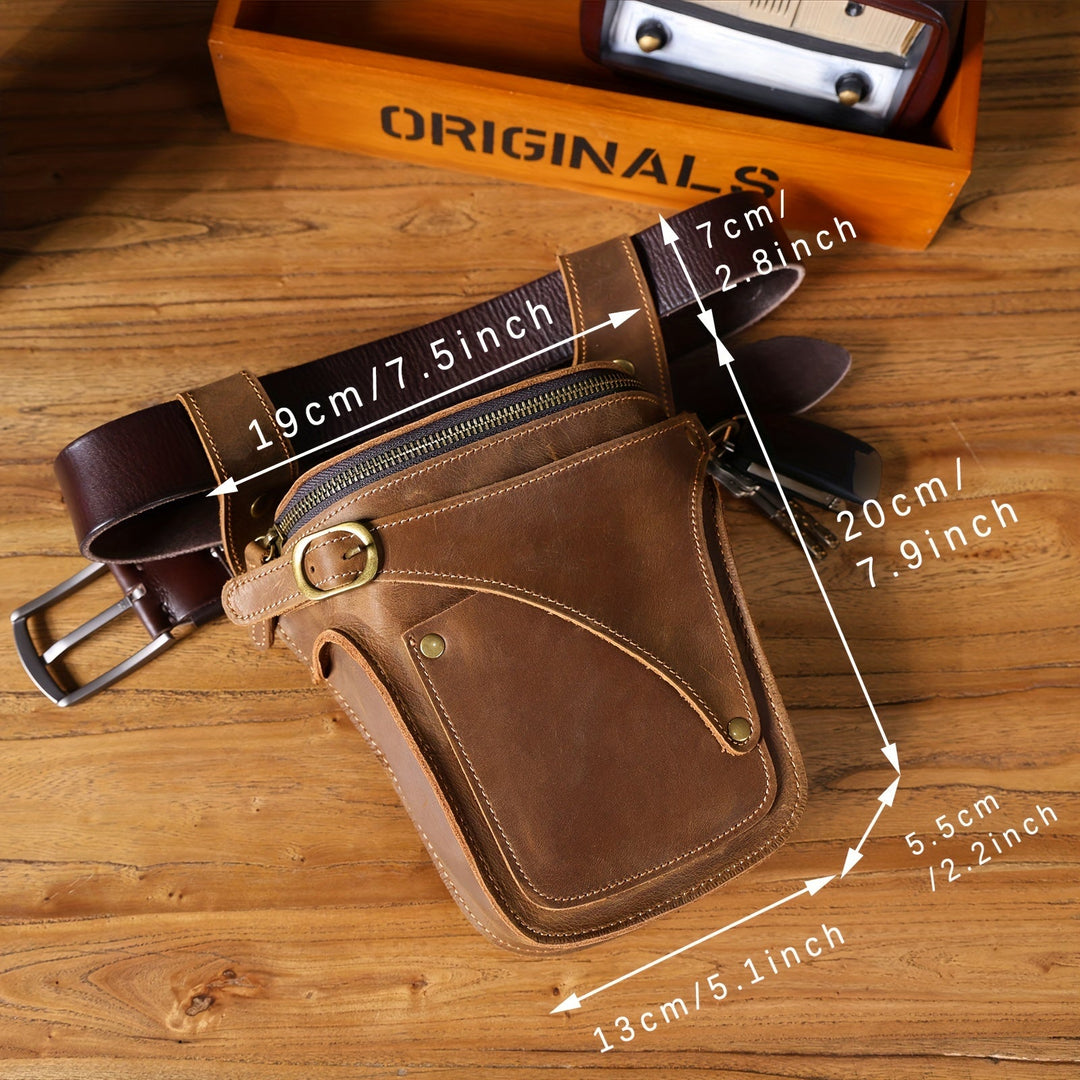 Damarion | Stylische echte Rindsleder Bauchtasche