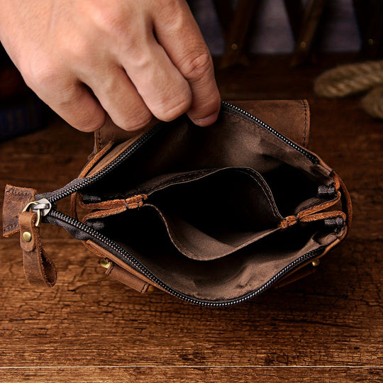 Sawyer | Stylische Vintage-Leder-Gürteltasche für Männer